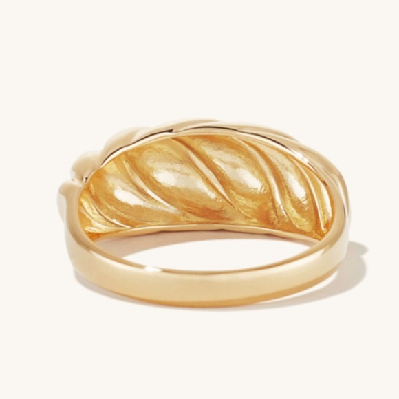 Gold Plated Croissant Dome Ring - Picture 5 of 7
